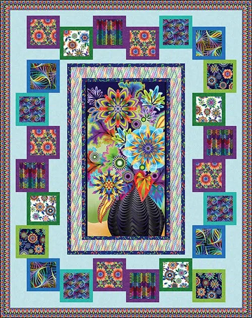 Fractal Flowers Panel Quilt Pattern - Free Digital Download-Studio e Fabrics-My Favorite Quilt Store