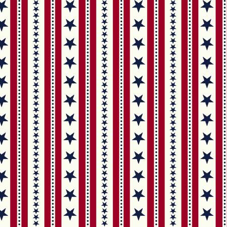 Friday Harbor Cream Star Stripe Fabric-Henry Glass Fabrics-My Favorite Quilt Store