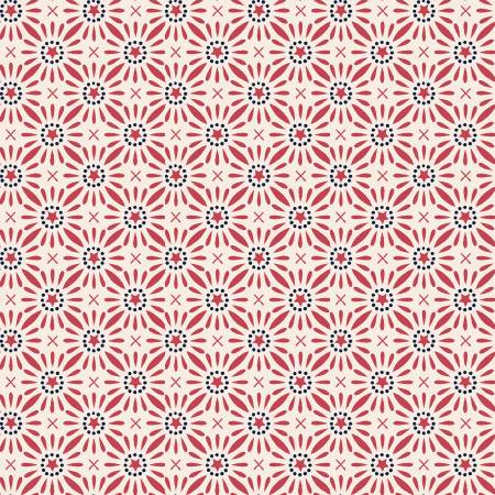 Friday Harbor Cream/Red Star Flowers Fabric