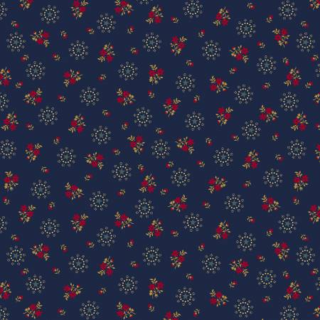 Friday Harbor Navy Wreaths Fabric-Henry Glass Fabrics-My Favorite Quilt Store