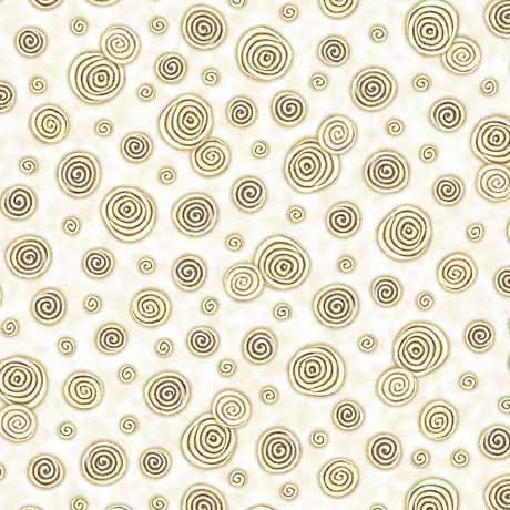 Frond Nouveau Cream Circle Geo Fabric