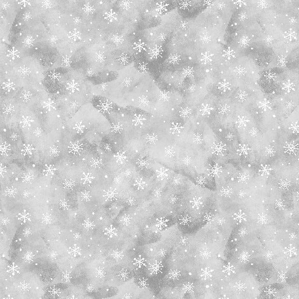 Frosty Frolic Gray Snowflakes Fabric
