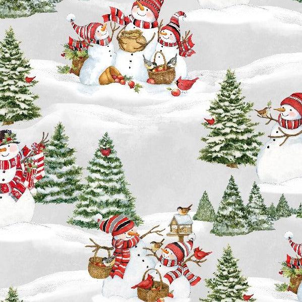 Frosty Frolic Light Gray Scenic Fabric-Wilmington Prints-My Favorite Quilt Store
