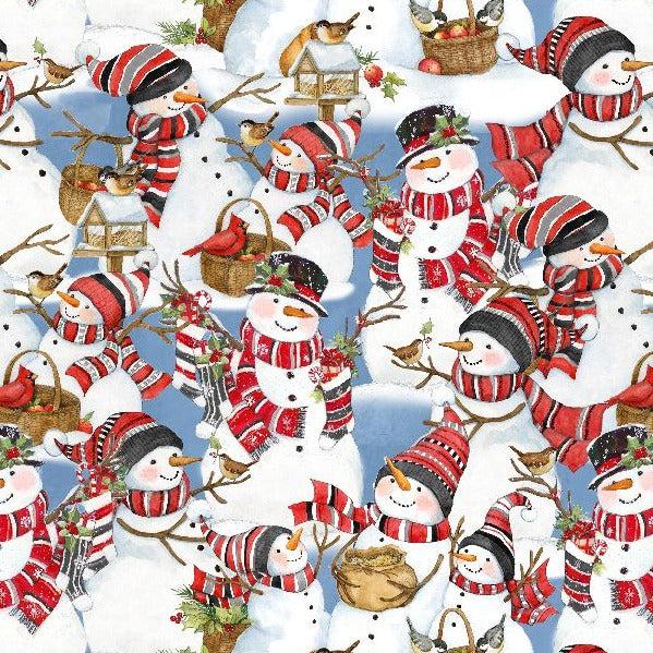 Frosty Frolic Multi Packed Snowmen Fabric-Wilmington Prints-My Favorite Quilt Store