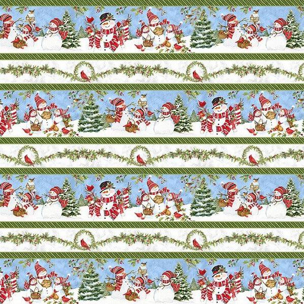 Frosty Frolic Multi Repeating Stripe Fabric-Wilmington Prints-My Favorite Quilt Store