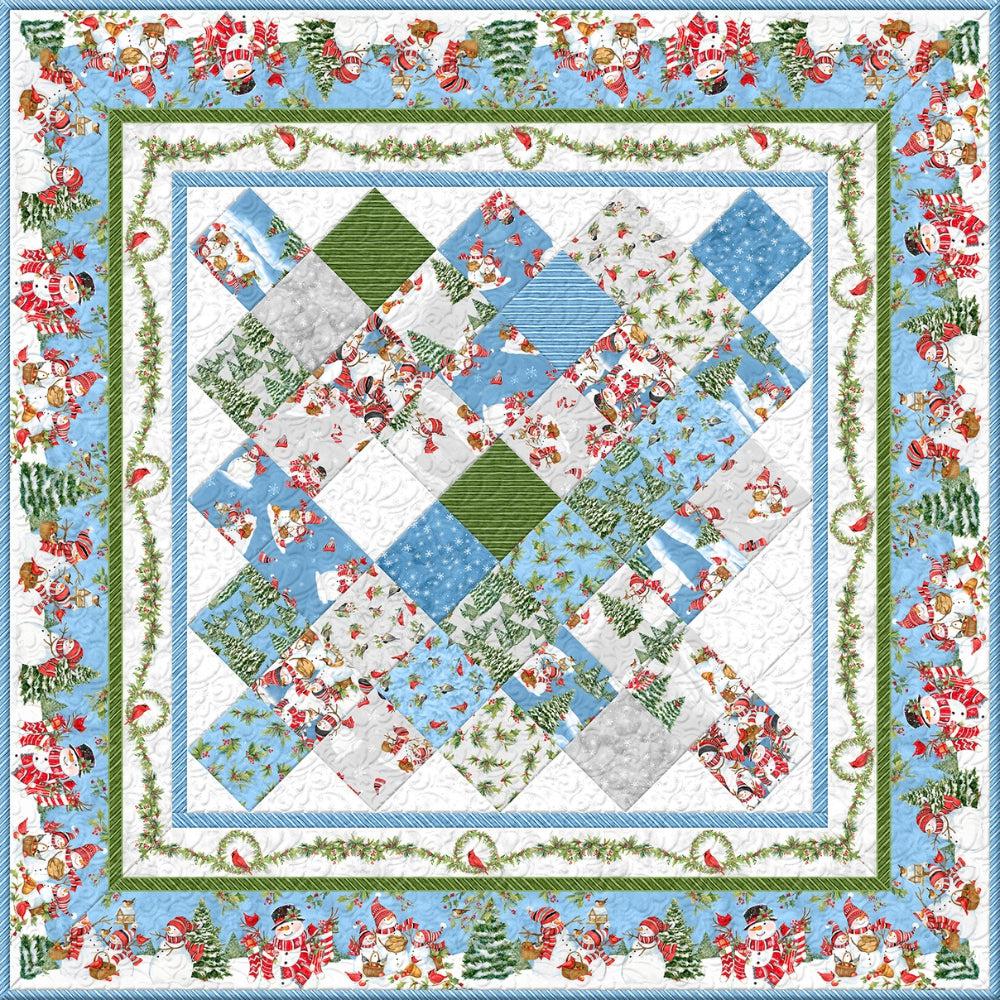 Frosty Frolic On Point Quilt Kit-Wilmington Prints-My Favorite Quilt Store