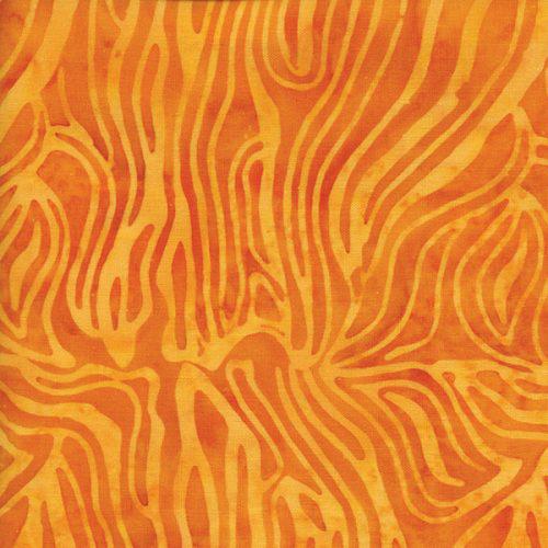 Full Bloom Bark Orange Batik Fabric