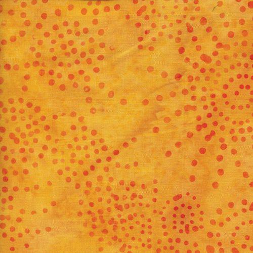 Full Bloom Light and Dark Orange Dots Batik Fabric