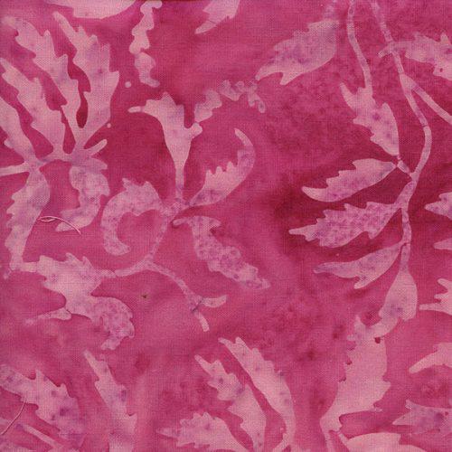 Full Bloom Parsley Dark and Light Pink Batik Fabric-Island Batik-My Favorite Quilt Store