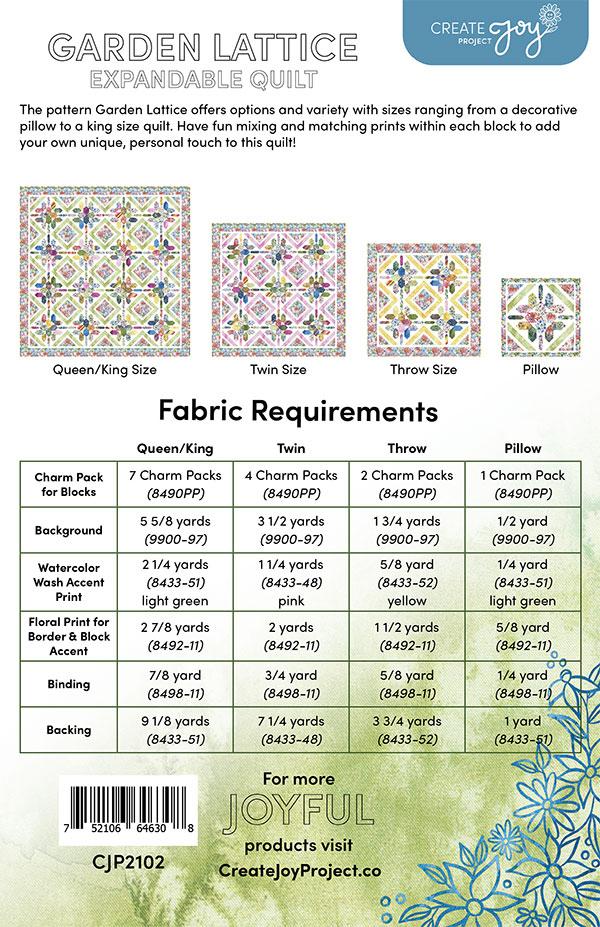 Garden Lattice Quilt Pattern-Moda Fabrics-My Favorite Quilt Store
