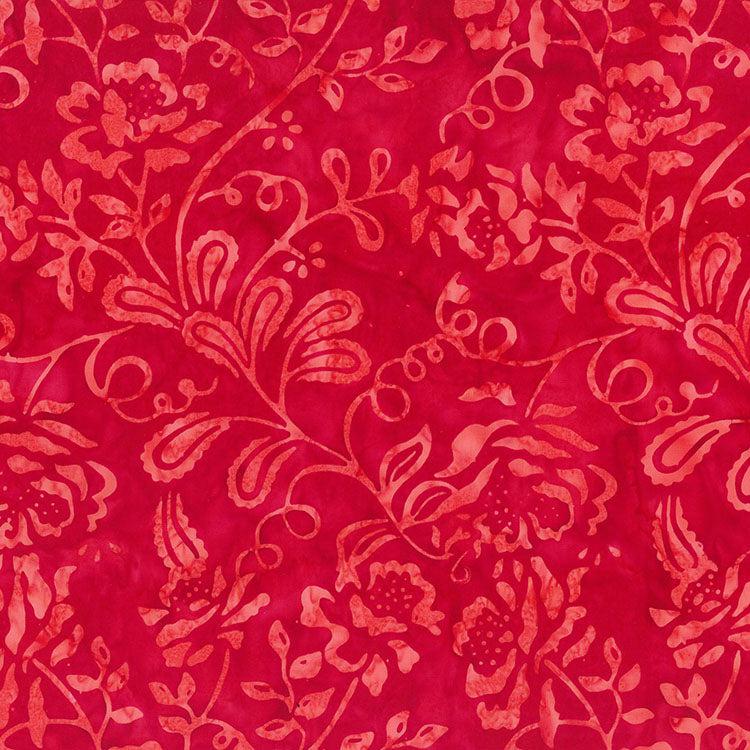 Garden Spirit Lipstick Red Floral Spray Batik Fabric-Northcott Fabrics-My Favorite Quilt Store