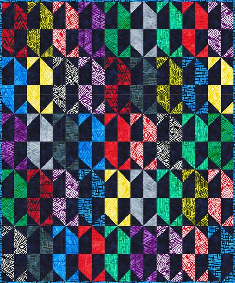 Geo Brights Collage Quilt Pattern - Free Pattern Download-Robert Kaufman-My Favorite Quilt Store