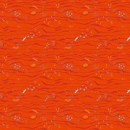 Ghostly Greetings Orange Squash Fabric