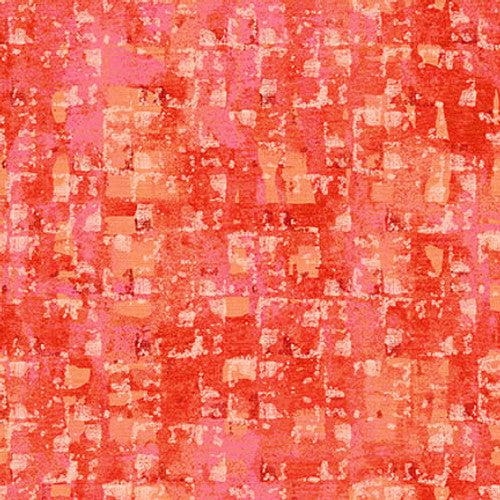 Glaze Coral Abstract Squares 108" Wide Back Fabric