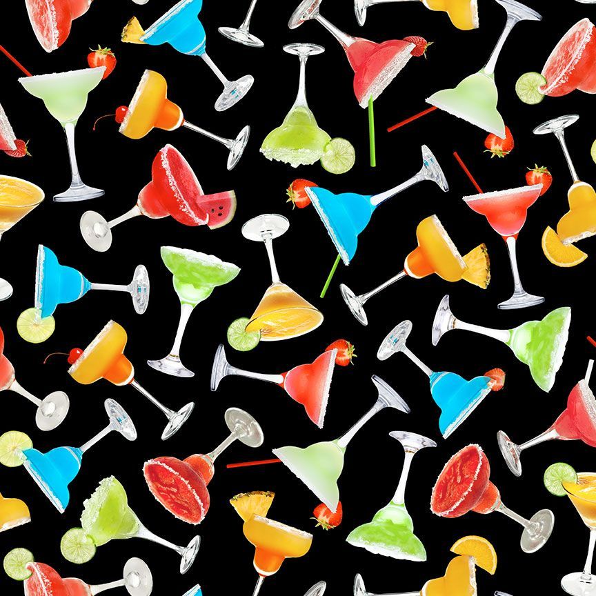 Gnombre Colorful Margarita Cocktails Fabric