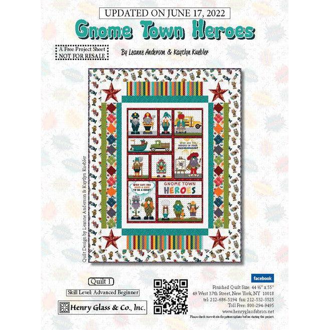 Gnome-Town Hero's Panel Quilt Pattern - Free Digital Download-Henry Glass Fabrics-My Favorite Quilt Store