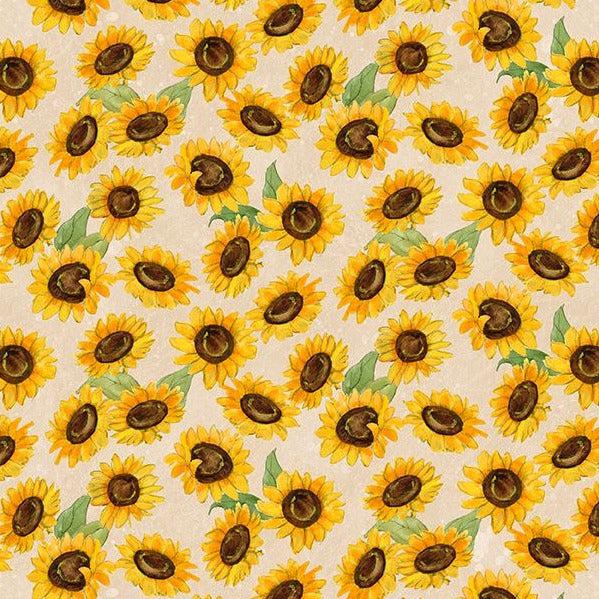 Gnome-kin Patch Cream Sunflower Toss Fabric