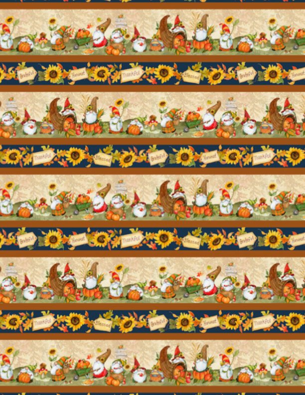 Gnome-kin Patch Multi Repeating Stripe Fabric-Wilmington Prints-My Favorite Quilt Store