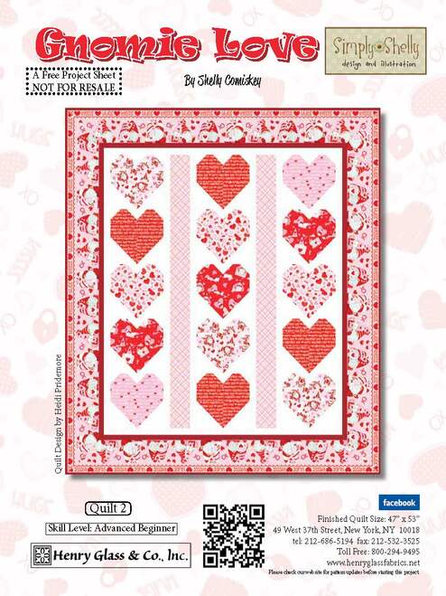 Gnomie Love Heart Quilt Pattern - Free Digital Download-Henry Glass Fabrics-My Favorite Quilt Store