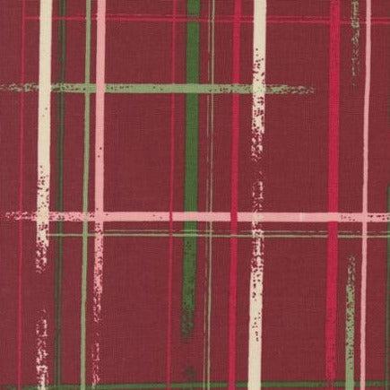 Good News Great Joy Cranberry Candy Stripes Fabric-Moda Fabrics-My Favorite Quilt Store