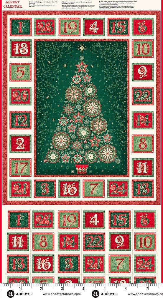 Good Tidings Multi Advent Panel 24"-Andover-My Favorite Quilt Store