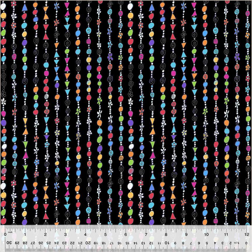 Goodness Gracious Black Beaded Necklace Fabric-Windham Fabrics-My Favorite Quilt Store