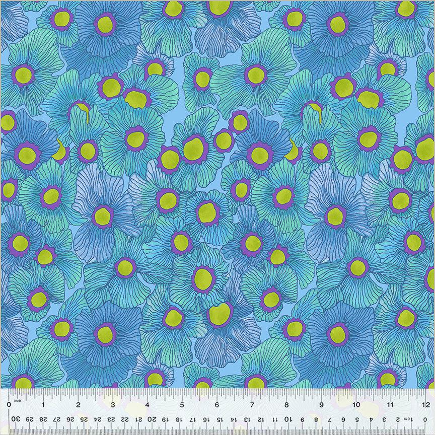 Goodness Gracious Blue Back In The Day Floral Fabric-Windham Fabrics-My Favorite Quilt Store