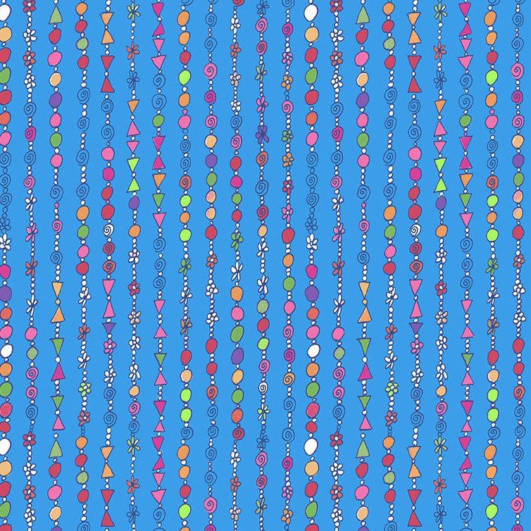 Goodness Gracious Blue Beaded Necklace Fabric-Windham Fabrics-My Favorite Quilt Store