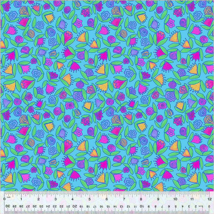Goodness Gracious Blue Little Ditsy Flowers Fabric-Windham Fabrics-My Favorite Quilt Store