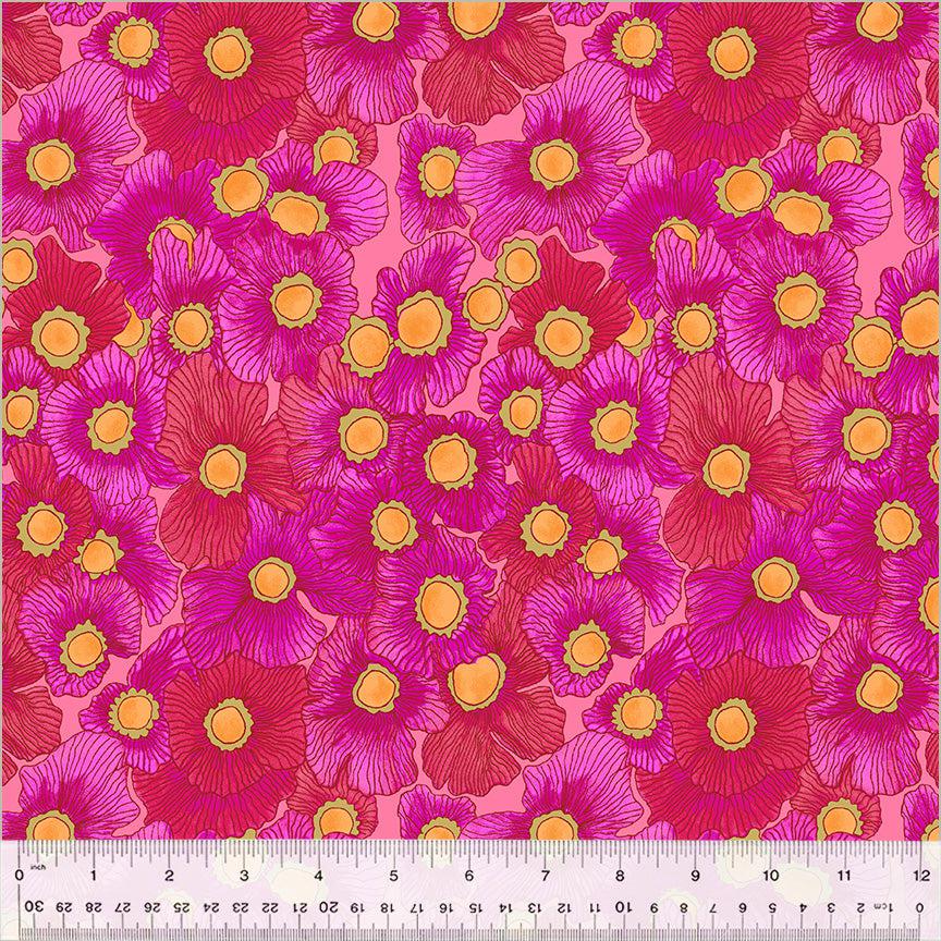 Goodness Gracious Coral Back In The Day Floral Fabric-Windham Fabrics-My Favorite Quilt Store