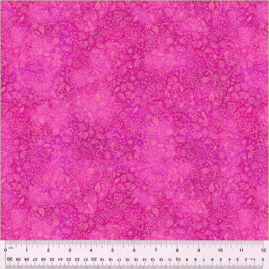 Goodness Gracious Fuchsia Foraging Fabric-Windham Fabrics-My Favorite Quilt Store