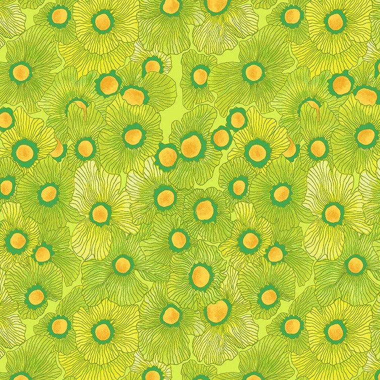 Goodness Gracious Lime Back In The Day Floral Fabric