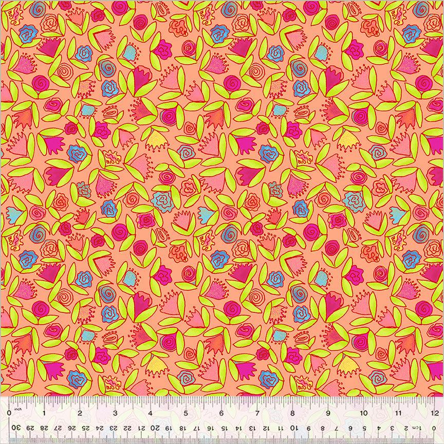 Goodness Gracious Peach Little Ditsy Flowers Fabric-Windham Fabrics-My Favorite Quilt Store