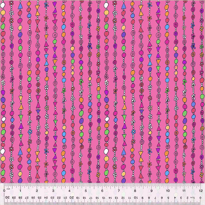 Goodness Gracious Pink Beaded Necklace Fabric-Windham Fabrics-My Favorite Quilt Store