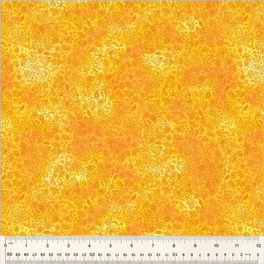 Goodness Gracious Sun Yellow Foraging Fabric-Windham Fabrics-My Favorite Quilt Store