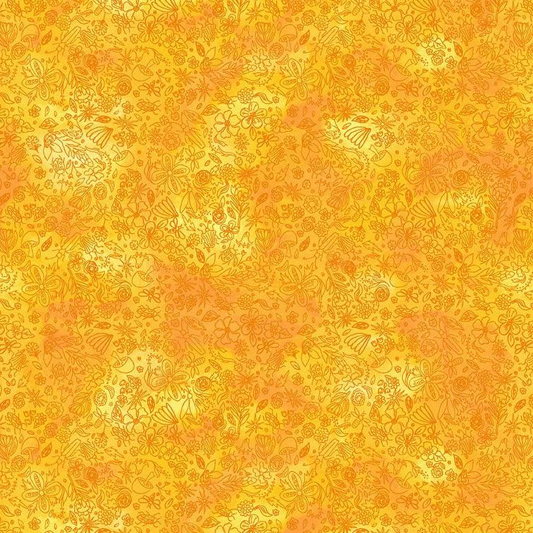 Goodness Gracious Sun Yellow Foraging Fabric-Windham Fabrics-My Favorite Quilt Store