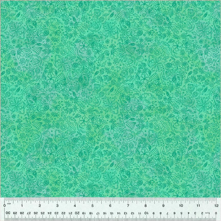 Goodness Gracious Teal Foraging Fabric-Windham Fabrics-My Favorite Quilt Store