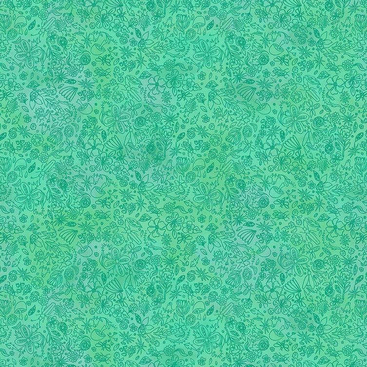 Goodness Gracious Teal Foraging Fabric-Windham Fabrics-My Favorite Quilt Store