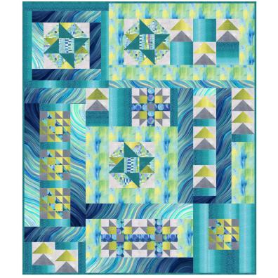 Gradients Auras Blue Island Time Quilt Kit