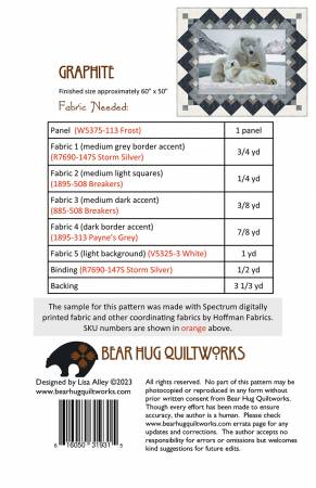 Graphite Quilt Pattern-Bear Hug Quiltworks-My Favorite Quilt Store