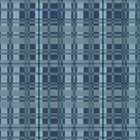 Green Fields Blue Plaid Fabric