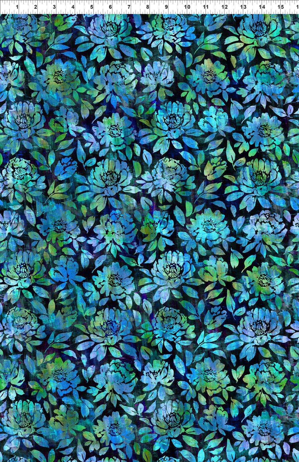 Halcyon 2 Blue Floral Fabric-In The Beginning Fabrics-My Favorite Quilt Store