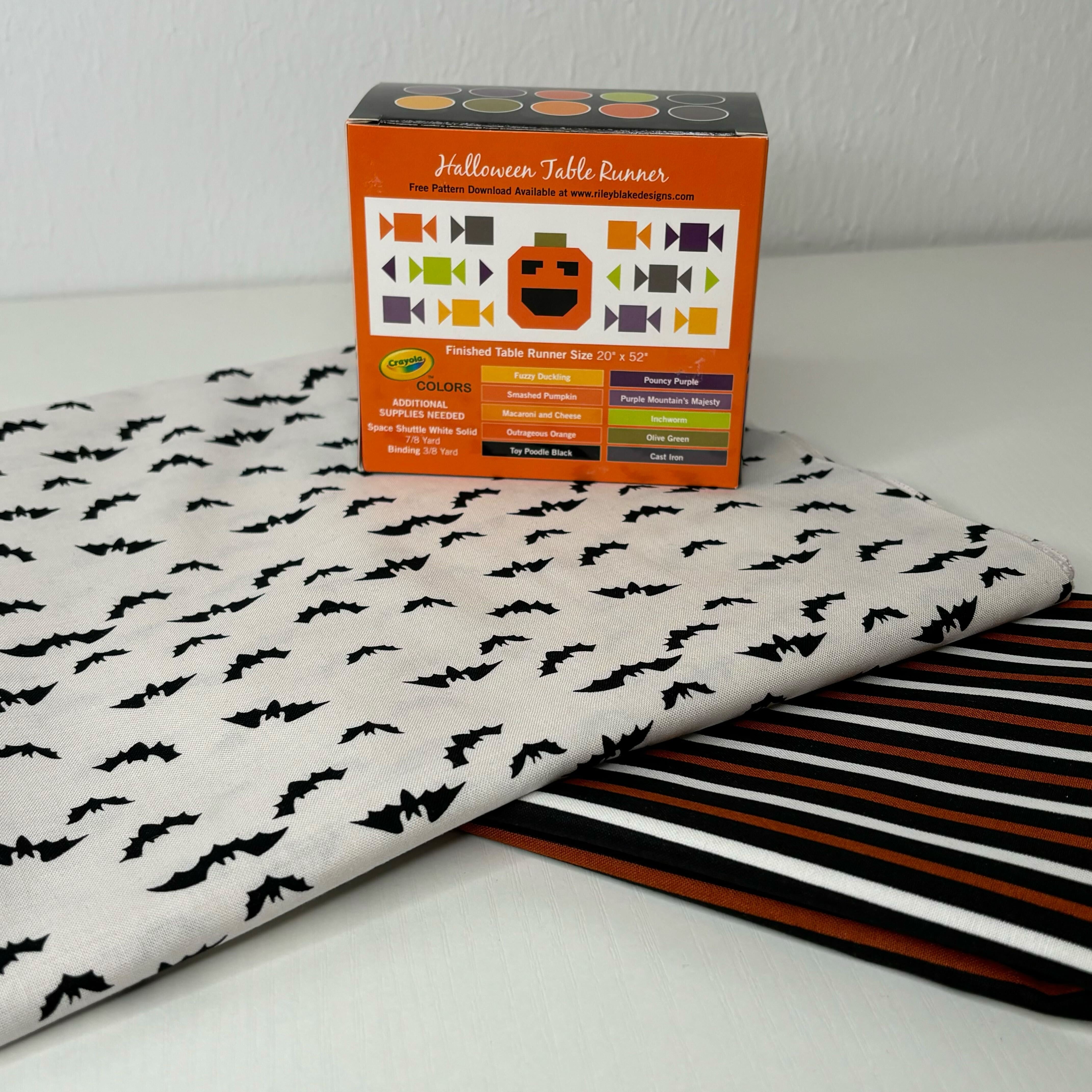 Halloween Crayola Bad Bats Table Runner Kit #13-Riley Blake Fabrics-My Favorite Quilt Store