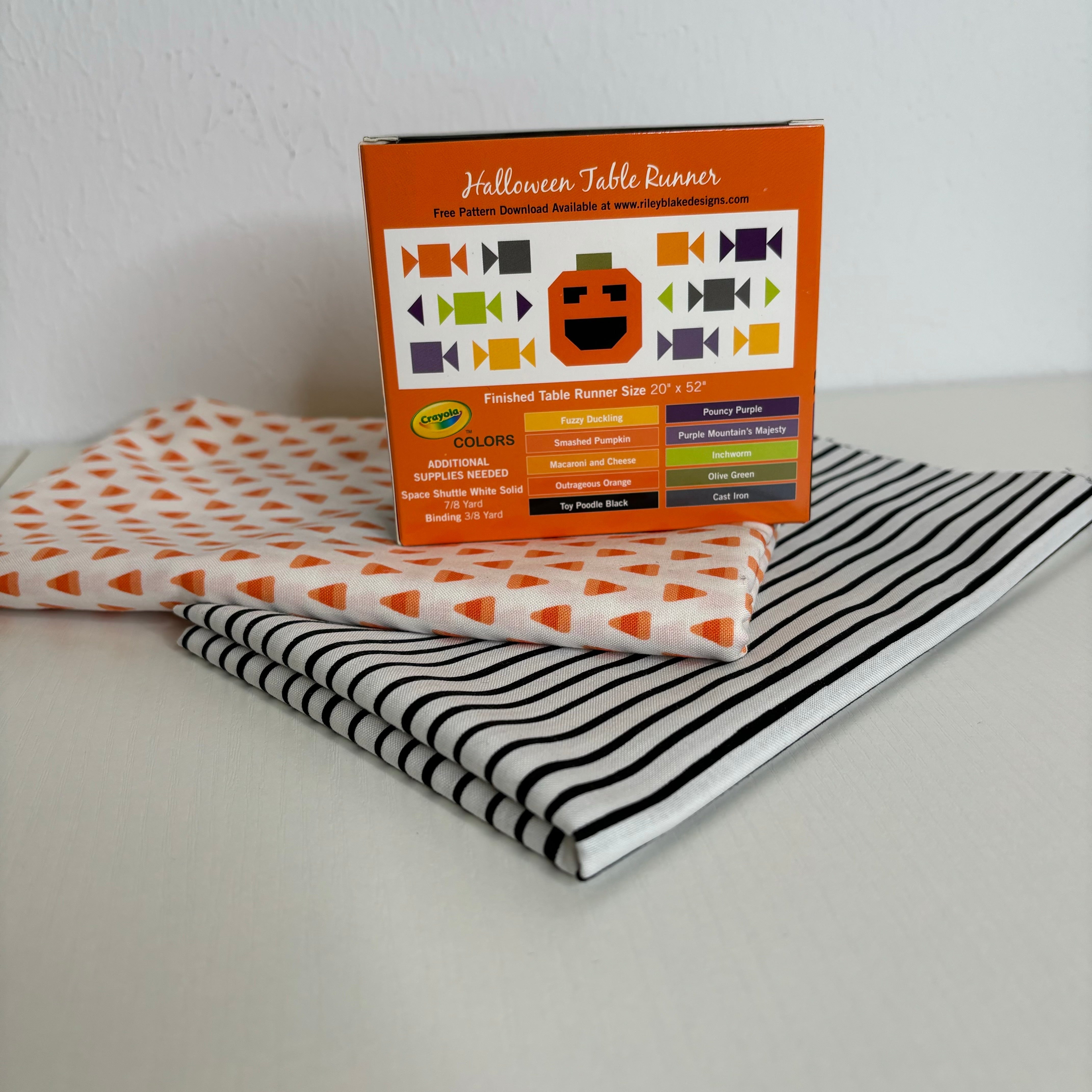Halloween Crayola Candy Corn Stripe Table Runner Kit #19-Riley Blake Fabrics-My Favorite Quilt Store