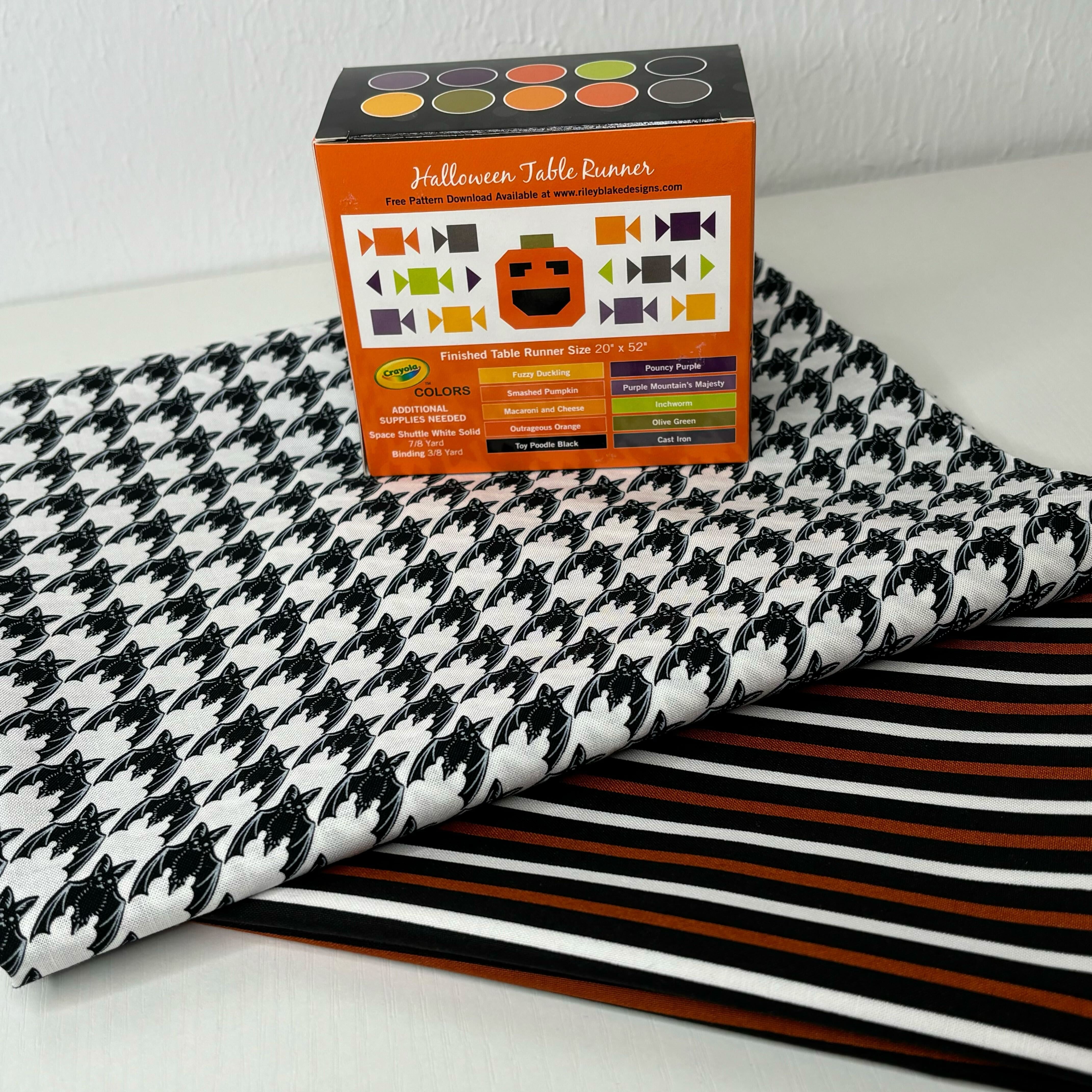 Halloween Crayola Scardy Cat - Bats Table Runner Kit #14-Riley Blake Fabrics-My Favorite Quilt Store
