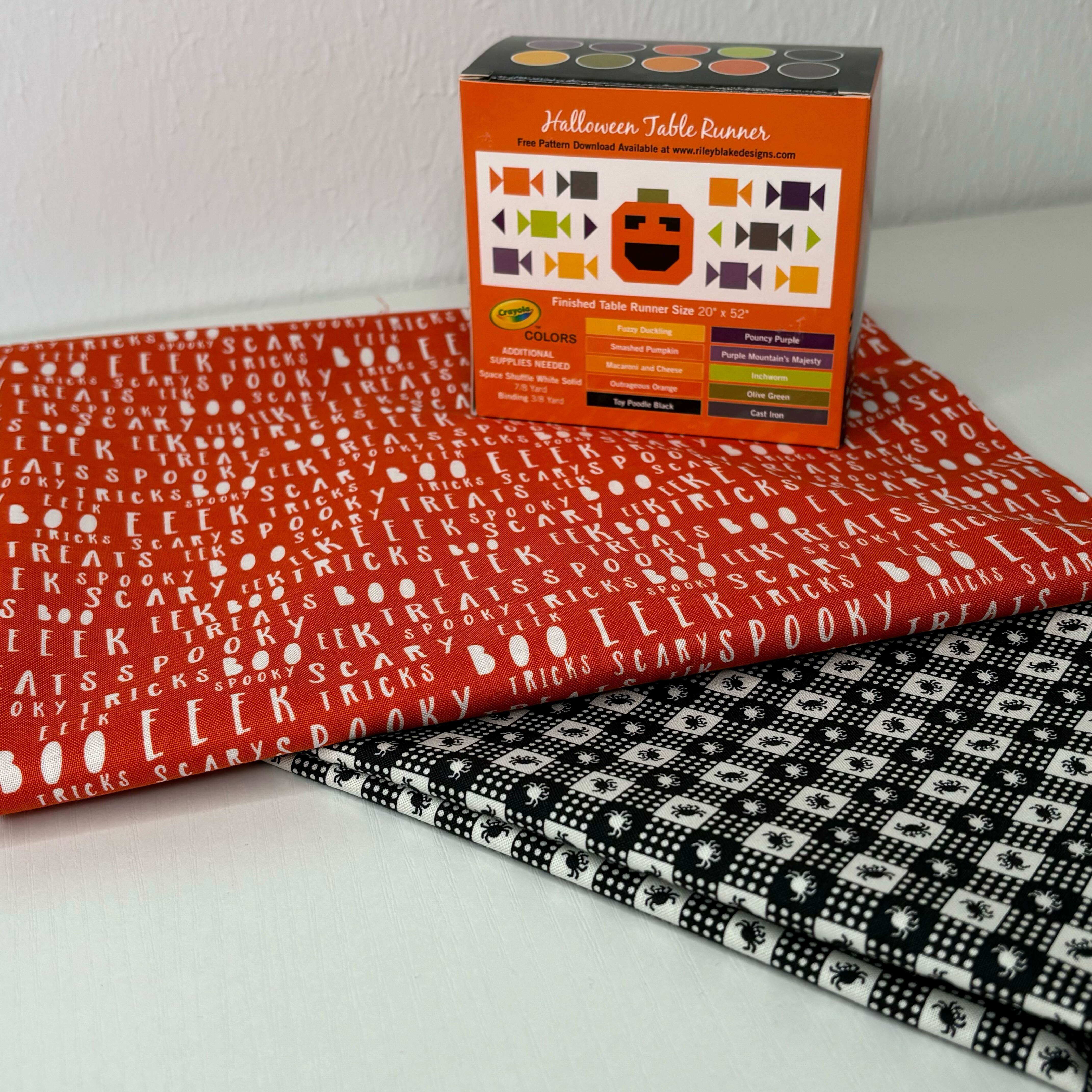 Halloween Crayola Spider Words - Bats Table Runner Kit #15-Riley Blake Fabrics-My Favorite Quilt Store