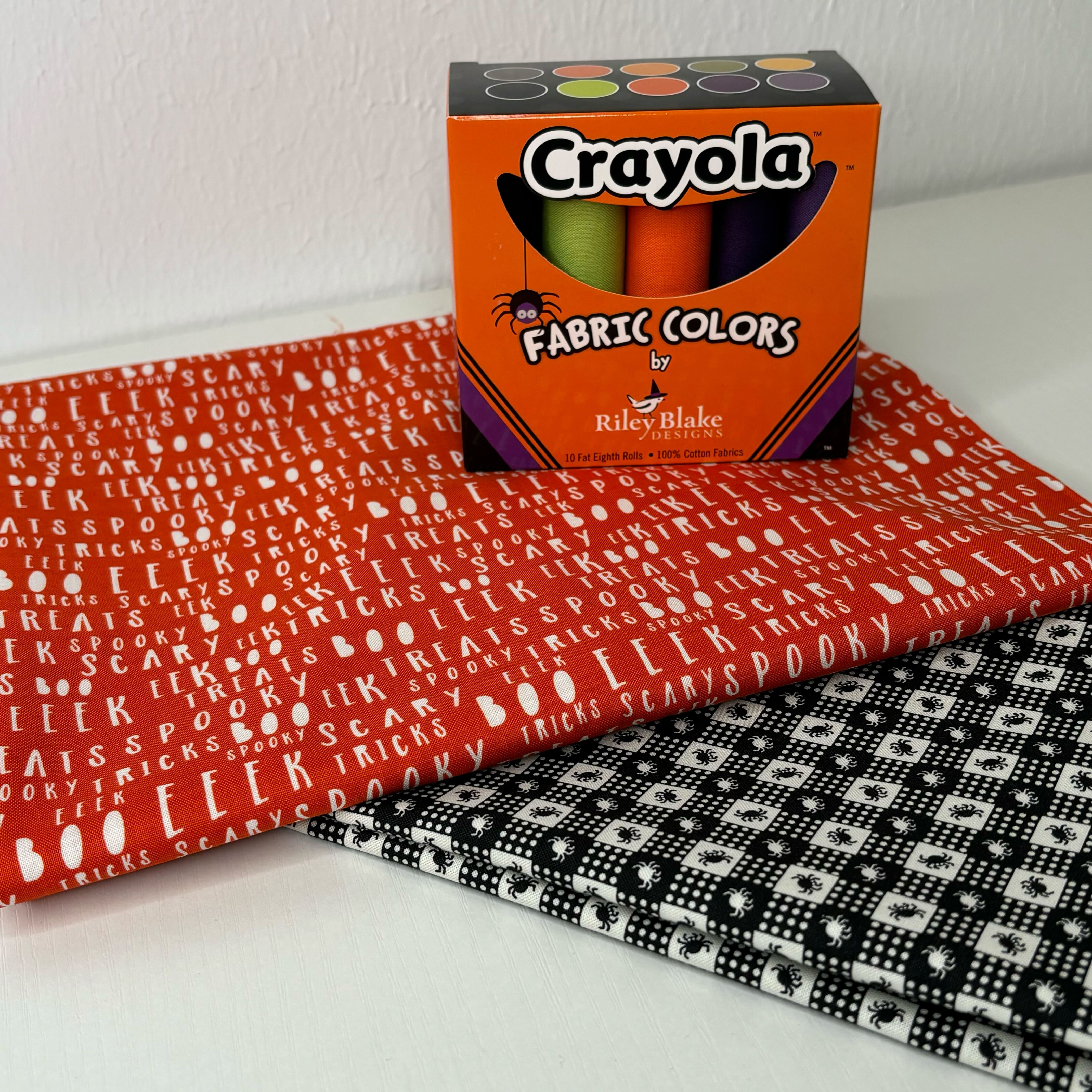 Halloween Crayola Spider Words - Bats Table Runner Kit #15-Riley Blake Fabrics-My Favorite Quilt Store