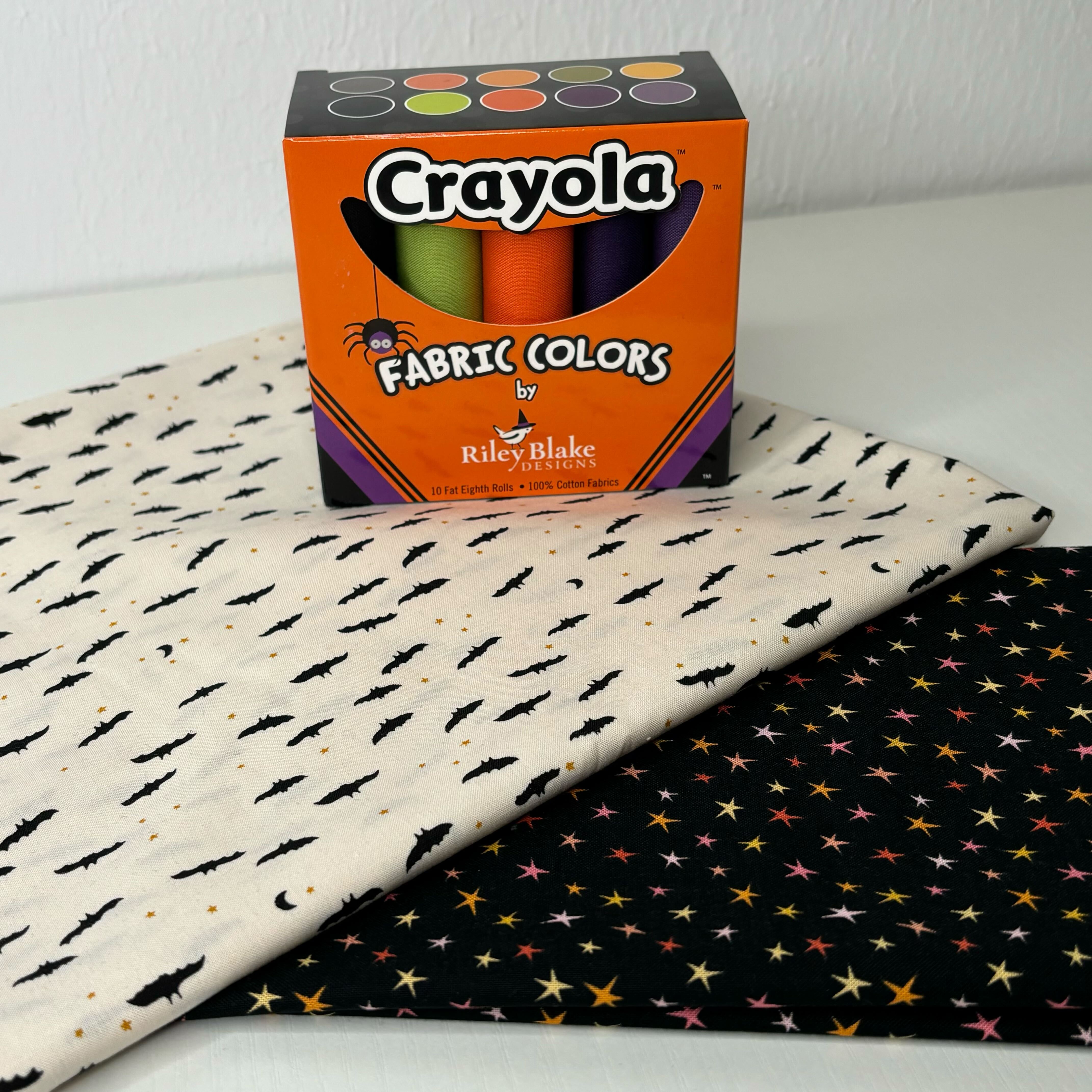 Halloween Crayola Starry Bats Table Runner Kit #12-Riley Blake Fabrics-My Favorite Quilt Store