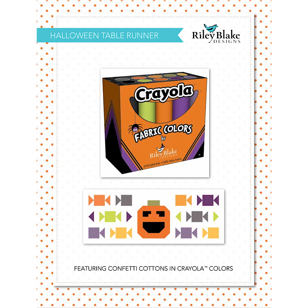 Halloween Crayola Tiny Candy Stripe Table Runner Kit #18-Riley Blake Fabrics-My Favorite Quilt Store