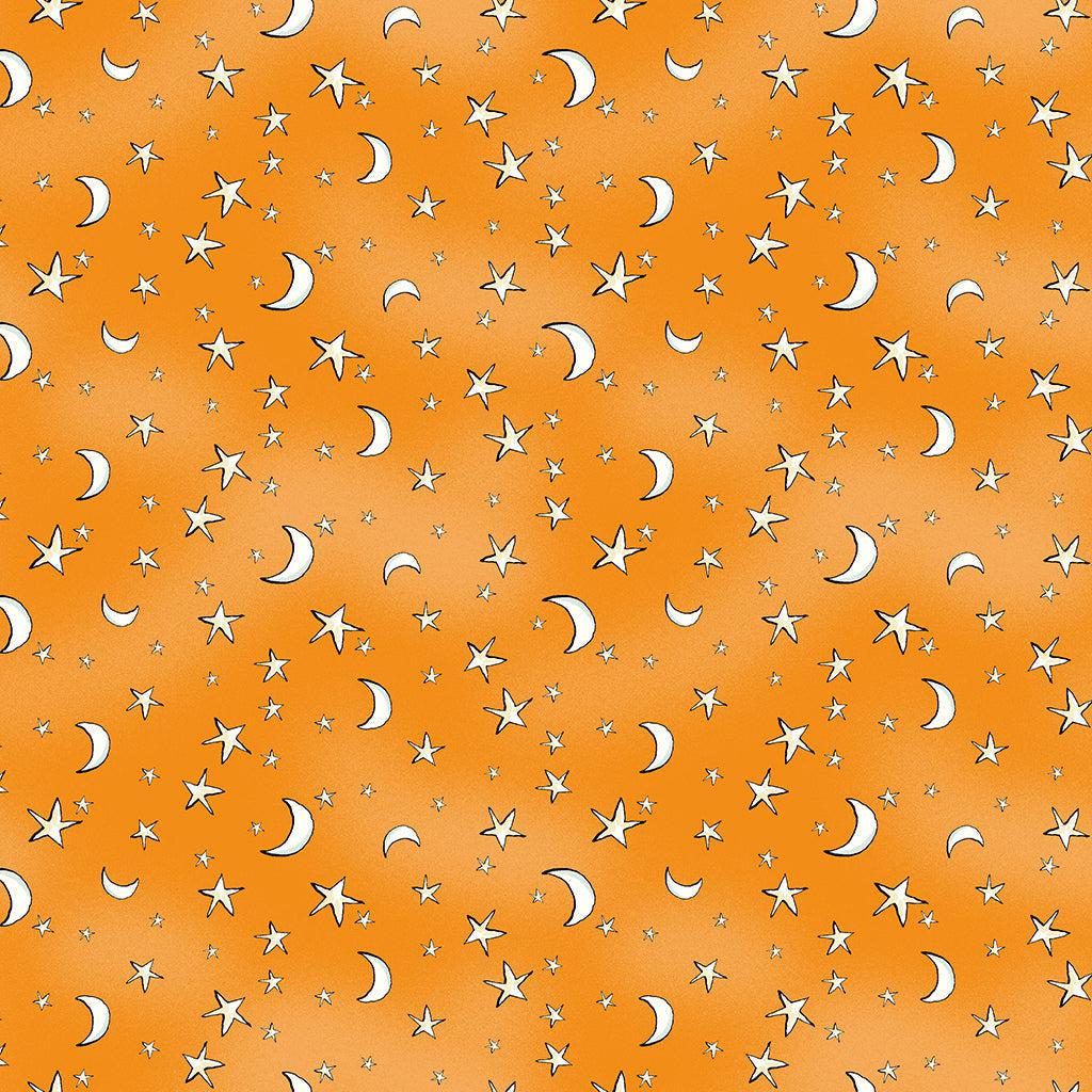 Halloween Parade Orange Night Sky Fabric